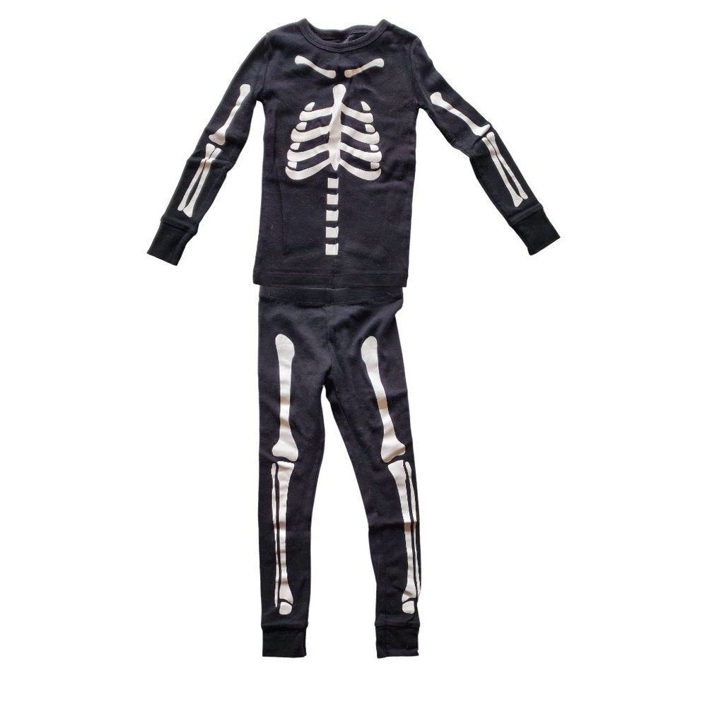 Hyde‎ & Eek Snug Fit Pajamas Kids. Size 4. Skeleton. Halloween. Black. Costume.